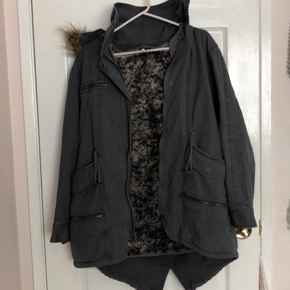 Hurley Faux Fur Lined Parka Jacket